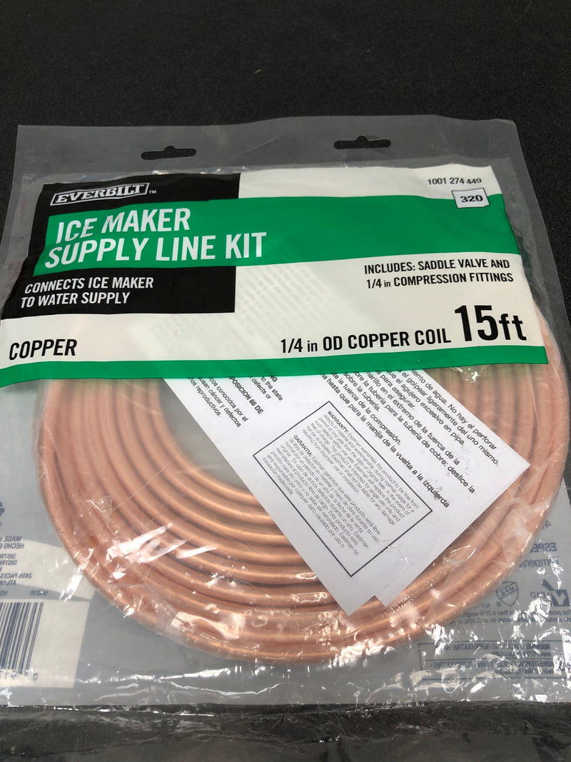 Everbilt 7251-15-14-KIT-EB 1/4 in. COMP x 1/4 in. COMP x 15 ft. Copper Ice Maker Installation Kit