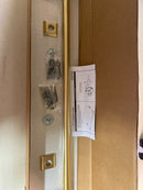 Emtek 28108CQUS4 Modern Tubular 24" Towel Bar with Chamfered Square Rosette - Satin Brass