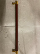 Signature Hardware 489433 Lazzara 12-5/8 Inch Center to Center Brown Leather Bar Cabinet Pull - Brushed Gold