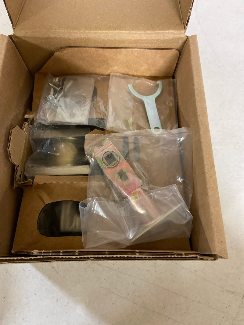 Emtek 5122HLOUS15RH Helios Right Handed Single Cylinder Keyed Entry Door Lever Set with Square Rose - Satin Nickel