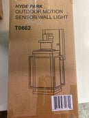 VAXCEL Hyde Park Metal Bronze Motion Sensor Dusk to Dawn Outdoor Wall Light Mission with Clear Glass