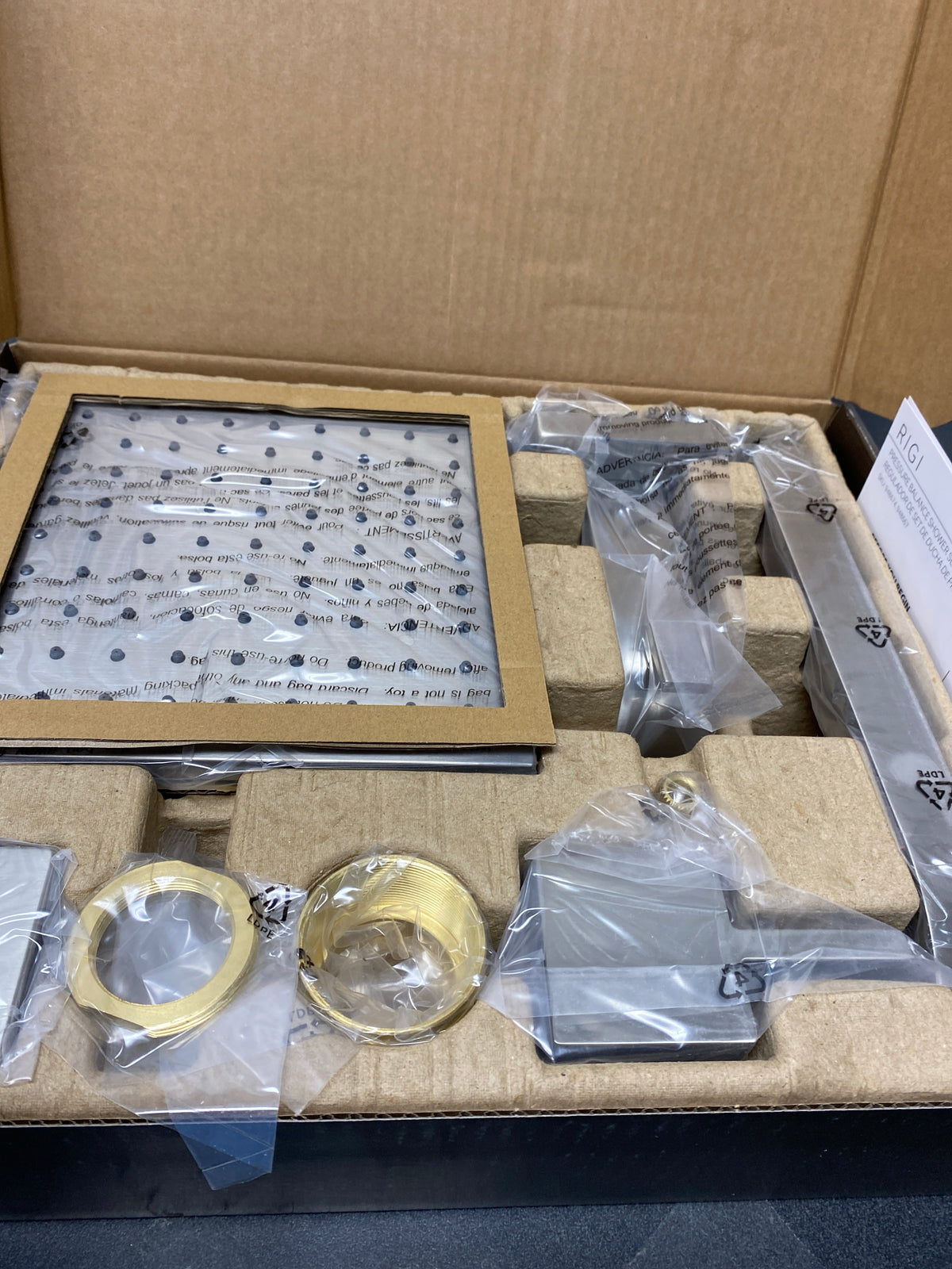 Signature Hardware 449862 Rigi Pressure Balanced Tub and Shower Trim Package - Less Valve - Brushed Nickel
