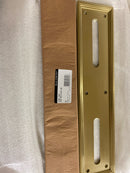 Baldwin 2280.044 3-1/2 Inch x 15 Inch Solid Brass Nashville Style Push Plate - PVD Satin Brass
