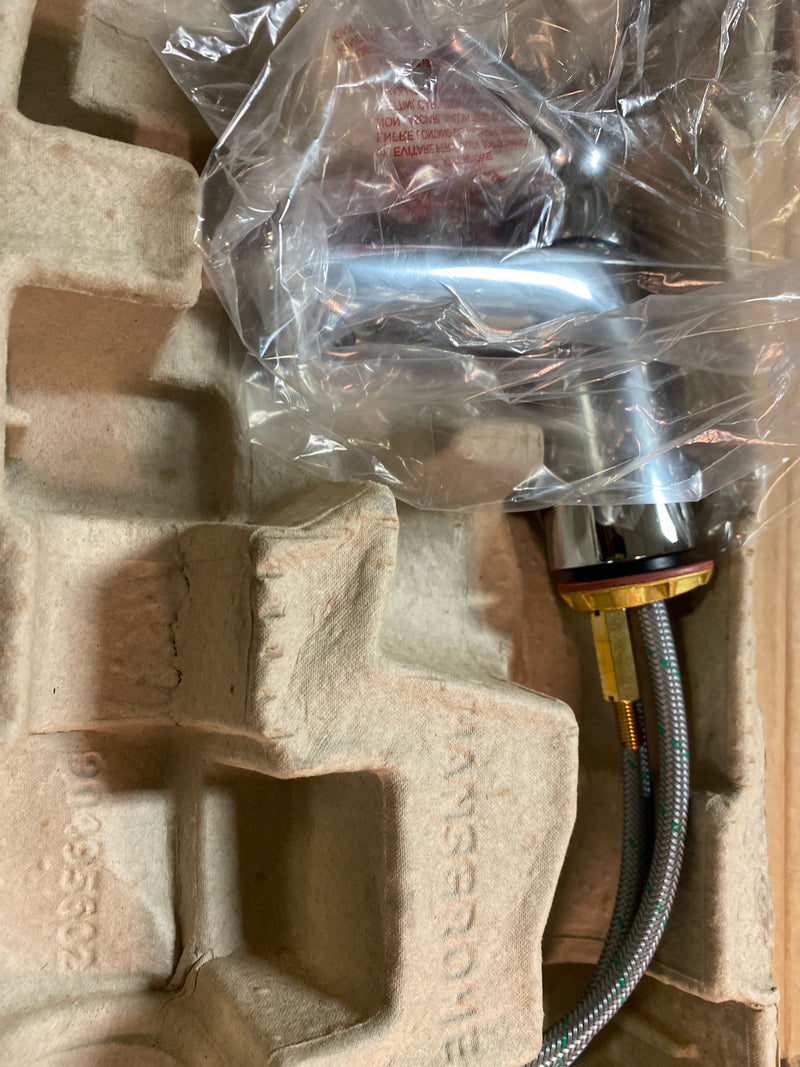 hansgrohe Talis E Modern Easy Install Easy Clean 1-Handle 1 5-inch Tall Bathroom Sink Faucet in Chrome, 71702001