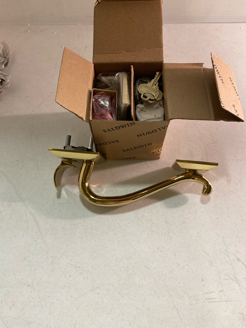 Baldwin 85320003ENTR Madison Sectional Single Cylinder Keyed Entry Handleset with 5015 Interior Knob from the Estate Collection - Polished Brass
