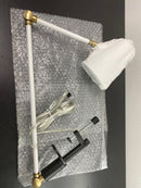 House of Troy AR403-WT/SB Aria Clamp-On Table Lamp - White / Satin Brass