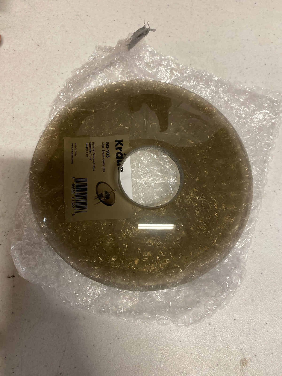 Kraus GV-103 Clear Brown Glass Disk