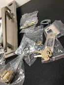 Baldwin 85397056LENT Palm Springs Left Handed Single Cylinder Keyed Entry Full Plate Handleset with L024 Interior Lever from the Estate Collection - Lifetime Satin Nickel