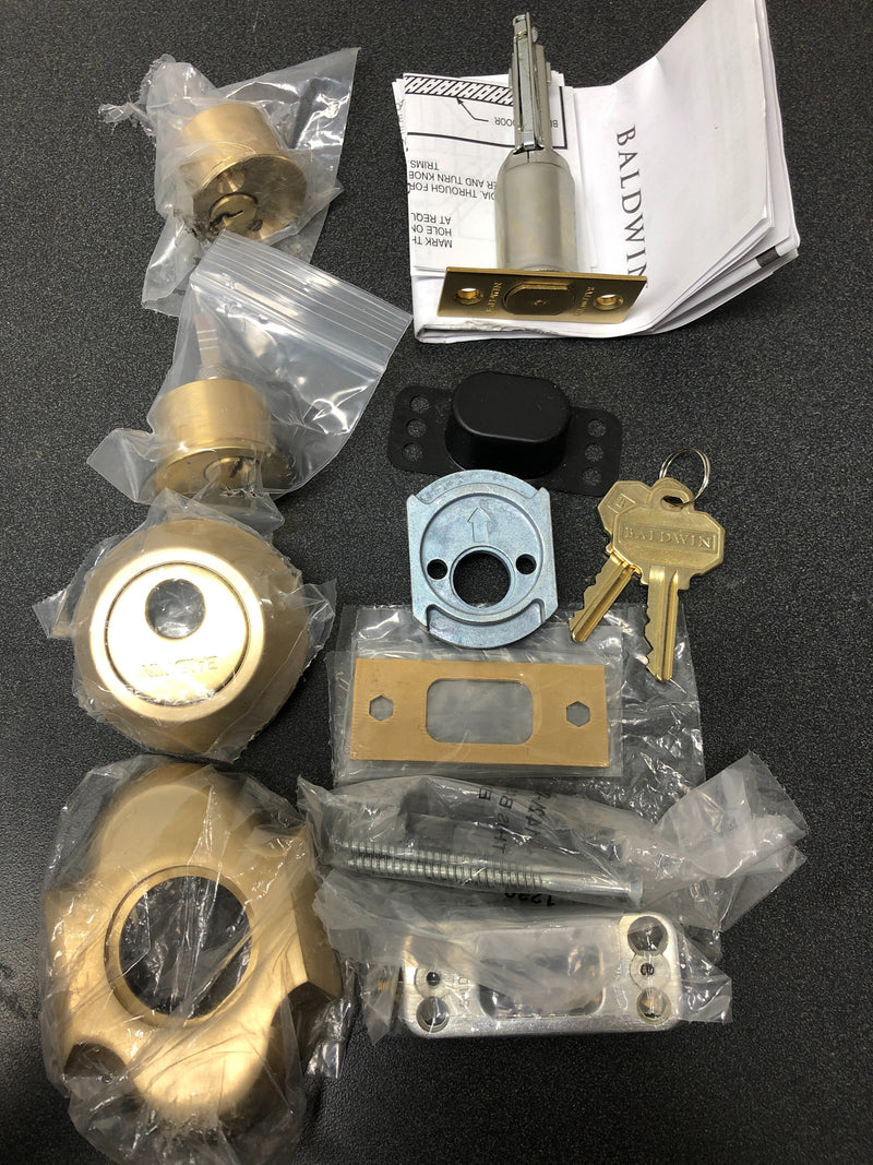 Baldwin 8253033 Arched Double Cylinder Deadbolt - Matches Baldwin Boulder Style Door Hardware - Vintage Brass