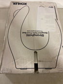 Kohler K-4731-CA-0 Stronghold Elongated Open-Front Toilet Seat with Anti-Microbial Agent, Integrated Handle and Check Hinge - White