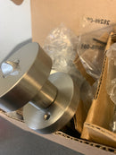 Baldwin ENCONCRR150 Modern Single Cylinder Keyed Entry Door Knob Set with Modern Round Rose from the Reserve Collection - Satin Nickel