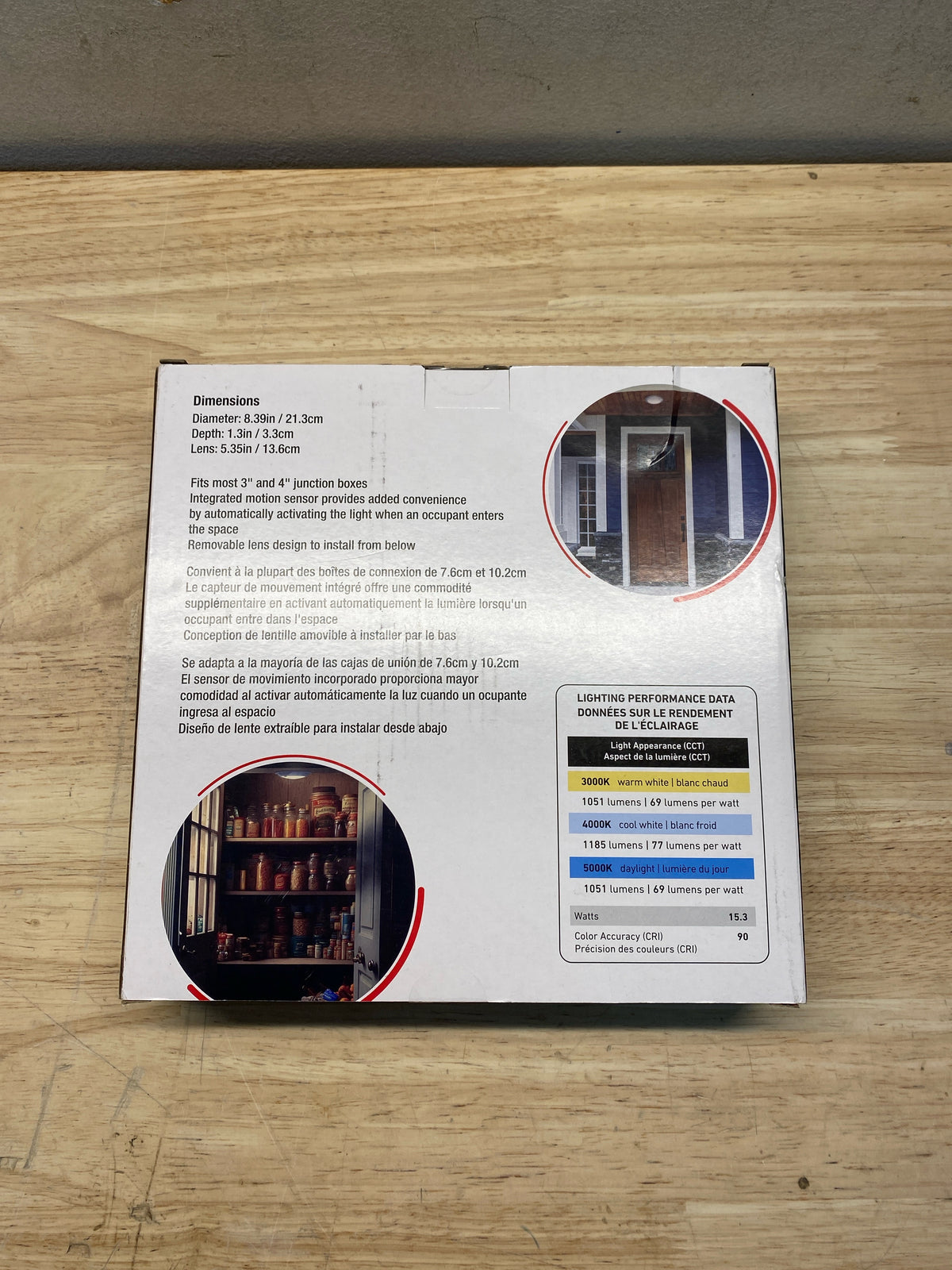 Juno Lighting JSBT 6IN SWW2 90CRI PIR MW M6 Contractor Select JSBT 8" Wide Switchable CCT Integrated LED Surface Mount Light with Motion Sensor - White