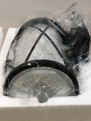 Uolfin 628K8R3YFAB4746 Modern Black Drum Outdoor Wall Light TORA 1-Light Motion Sensor Wall Lantern Sconce with Clear Glass Shade (1-Pack)