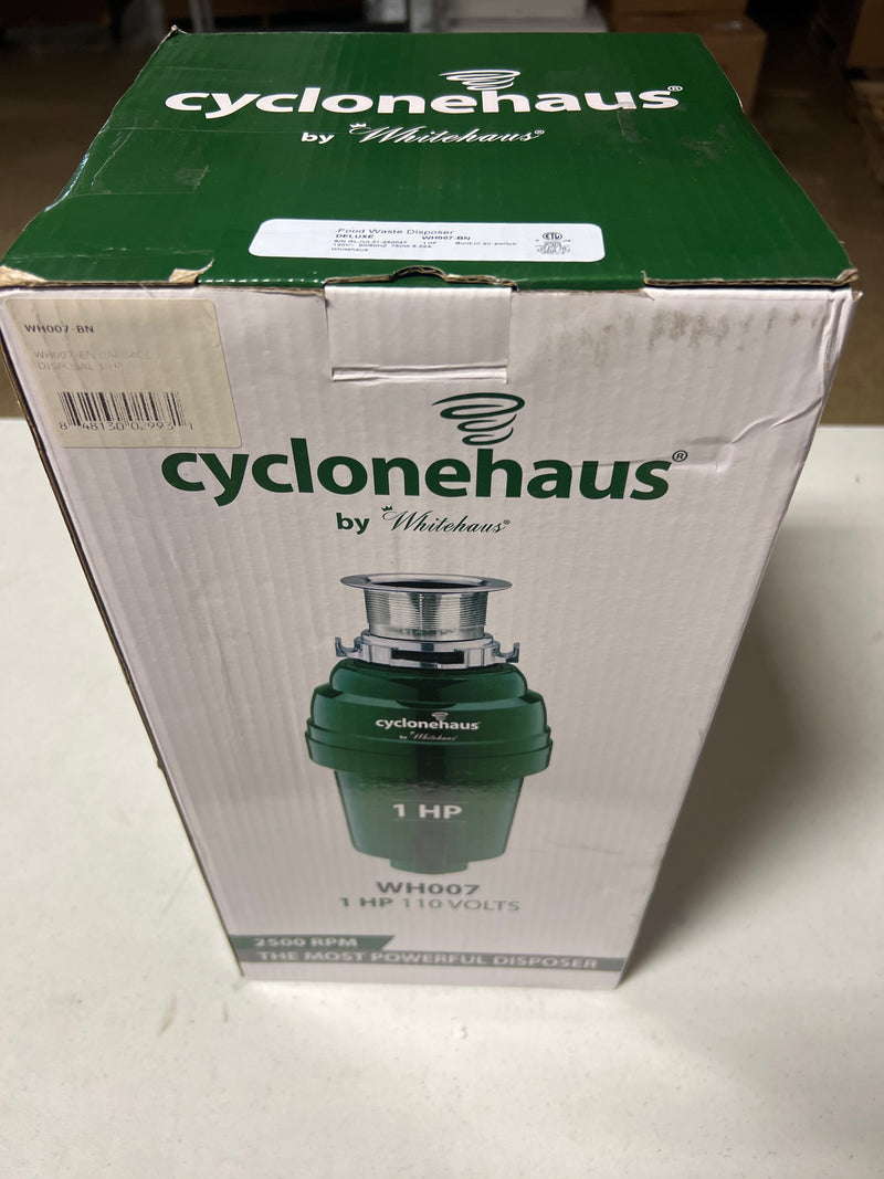 Whitehaus WH007-BN Cyclonehaus 1 HP Stainless Steel Flange Garbage Disposal - Brushed Nickel