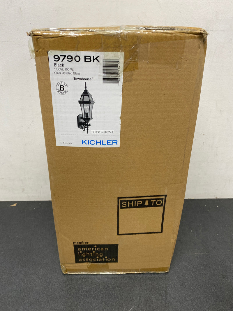Kichler 9790BK Townhouse Collection 1 Light 22" Outdoor Wall Light - Black