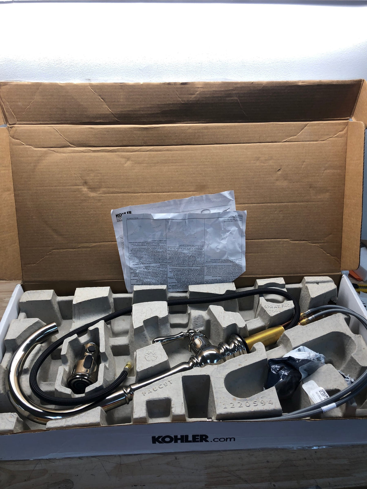 Kohler K-99259-SN Artifacts 1.5 GPM Single Hole Pull Down Kitchen Faucet - Vibrant Polished Nickel