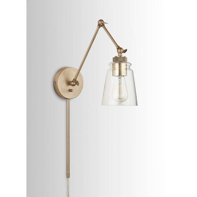 Bellevue Single Light 26" Tall Bathroom Sconce - Aged Brass