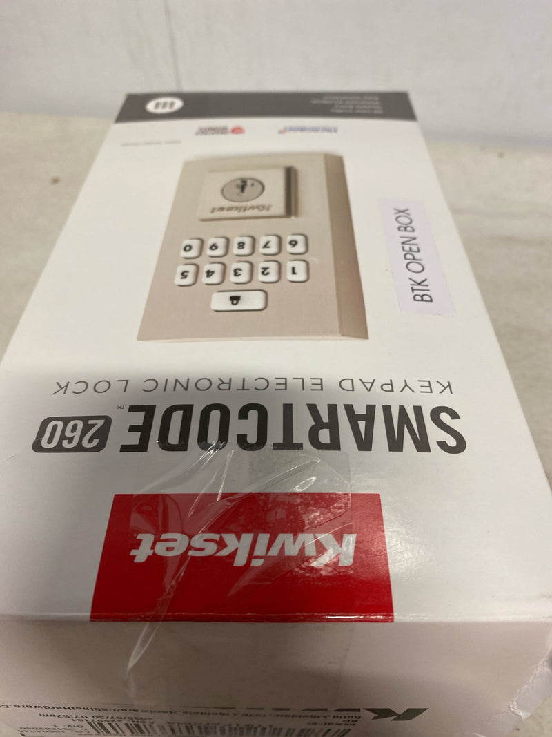 Kwikset 9260CNT-15S SmartCode Deadbolts Touchpad Single Cylinder Keyless Entry Deadbolt with UL Fire Rating and Smartkey Technology - Satin Nickel