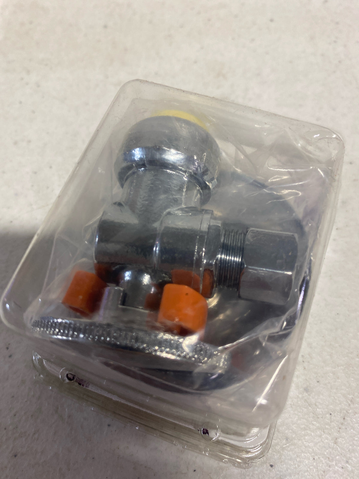 Jaclo 638PF-KIT-PCH Quarter Turn Angle Pattern 1/2" Push Fit x 3/8" O.D. Supply Valve with Escutcheon - Polished Chrome