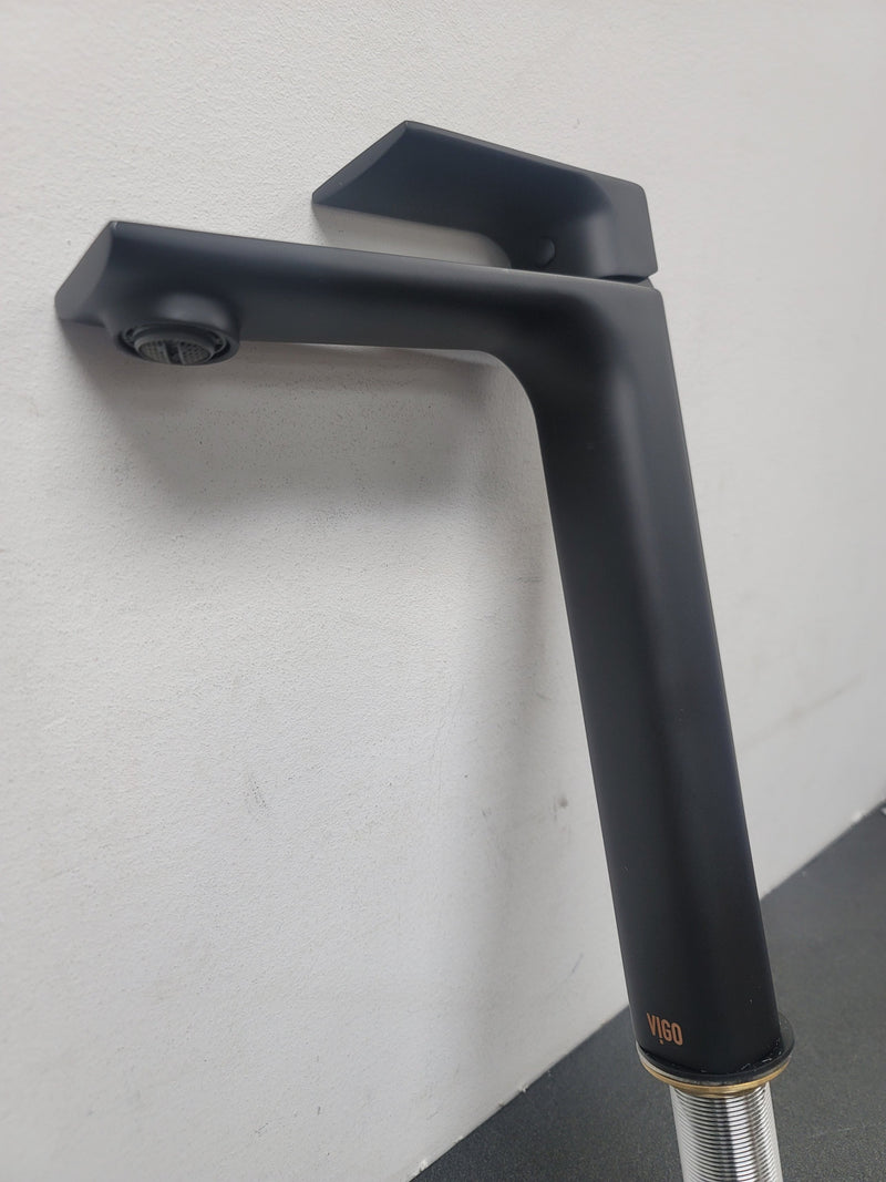 VIGO Norfolk Matte Black 1-handle Vessel WaterSense Bathroom Sink Faucet