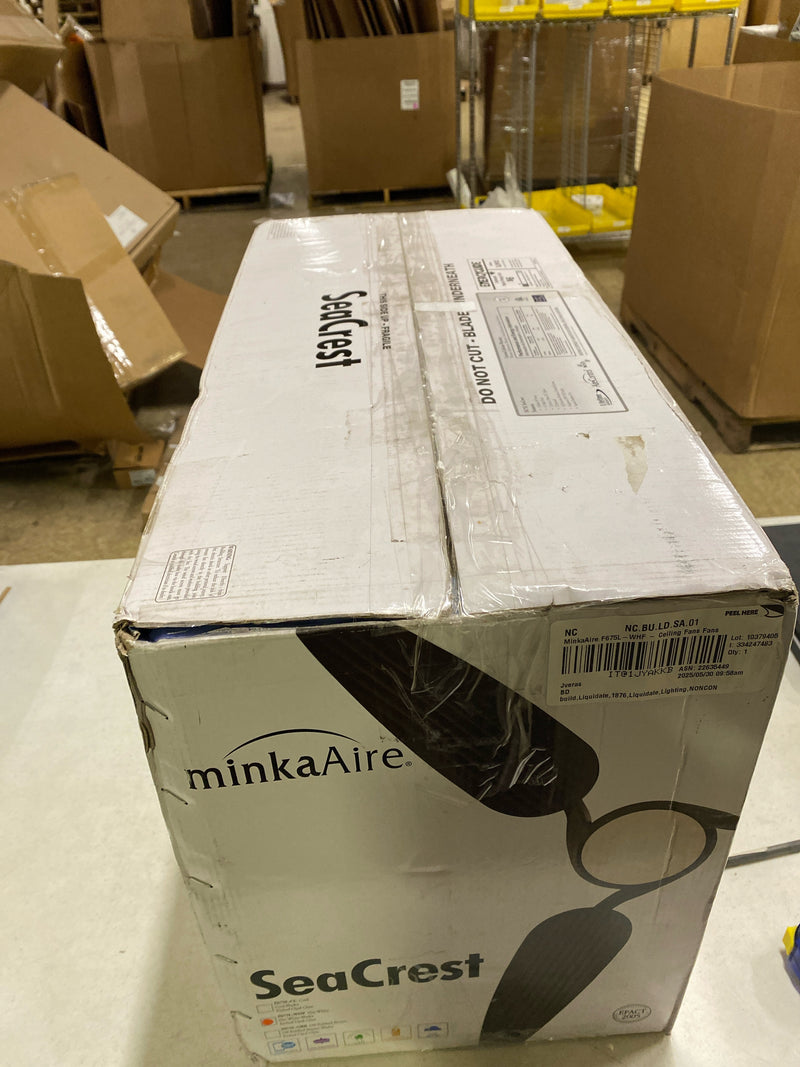 Minka Aire F675L-WHF Seacrest - LED 60 Inch Ceiling Fan, Flat White Finish with Flat White Blades and Etched Opal Glass