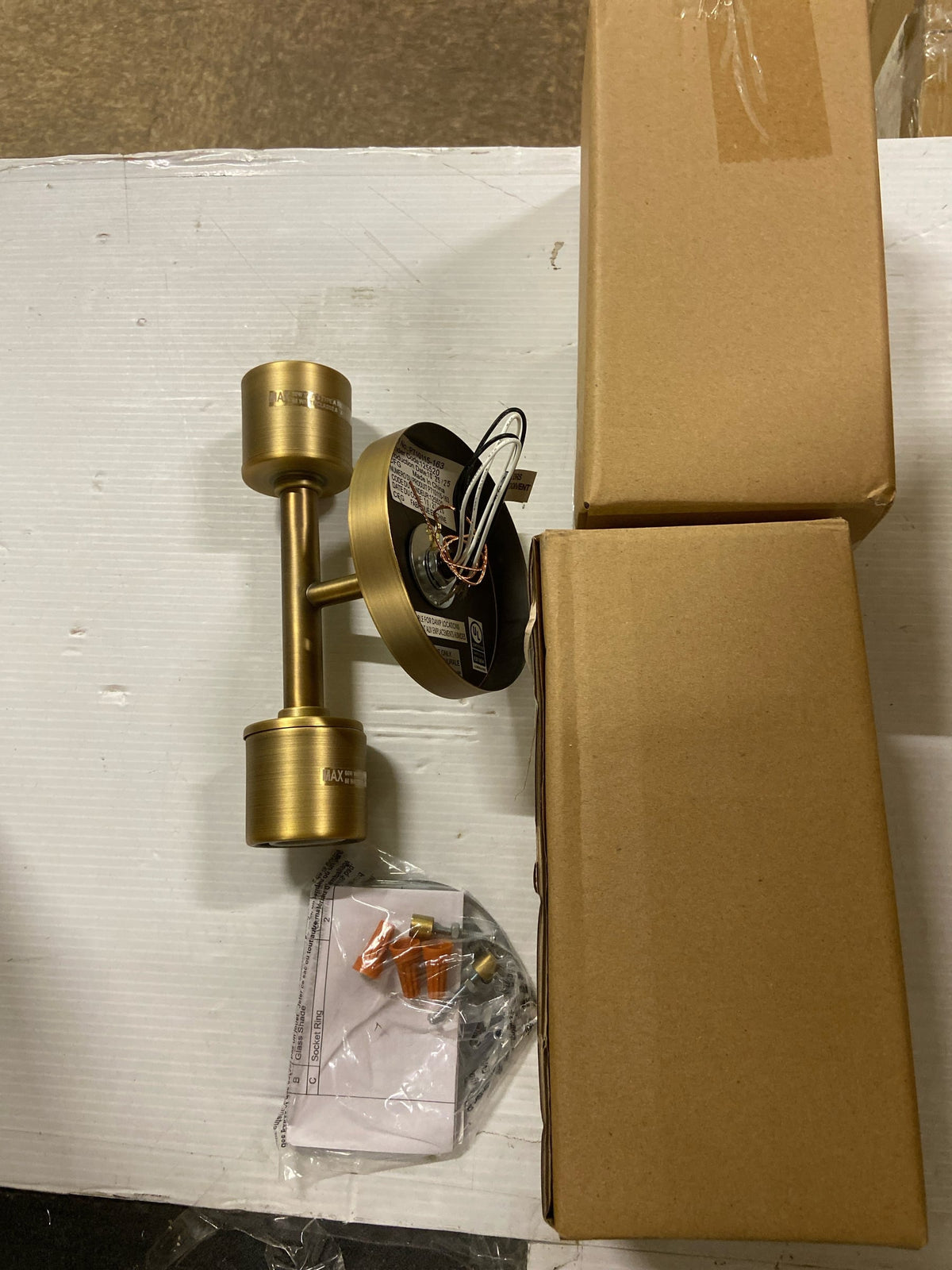 Progress Lighting P710115-163 Cofield 2 Light 5" Tall Wall Sconce with Shades - Vintage Brass