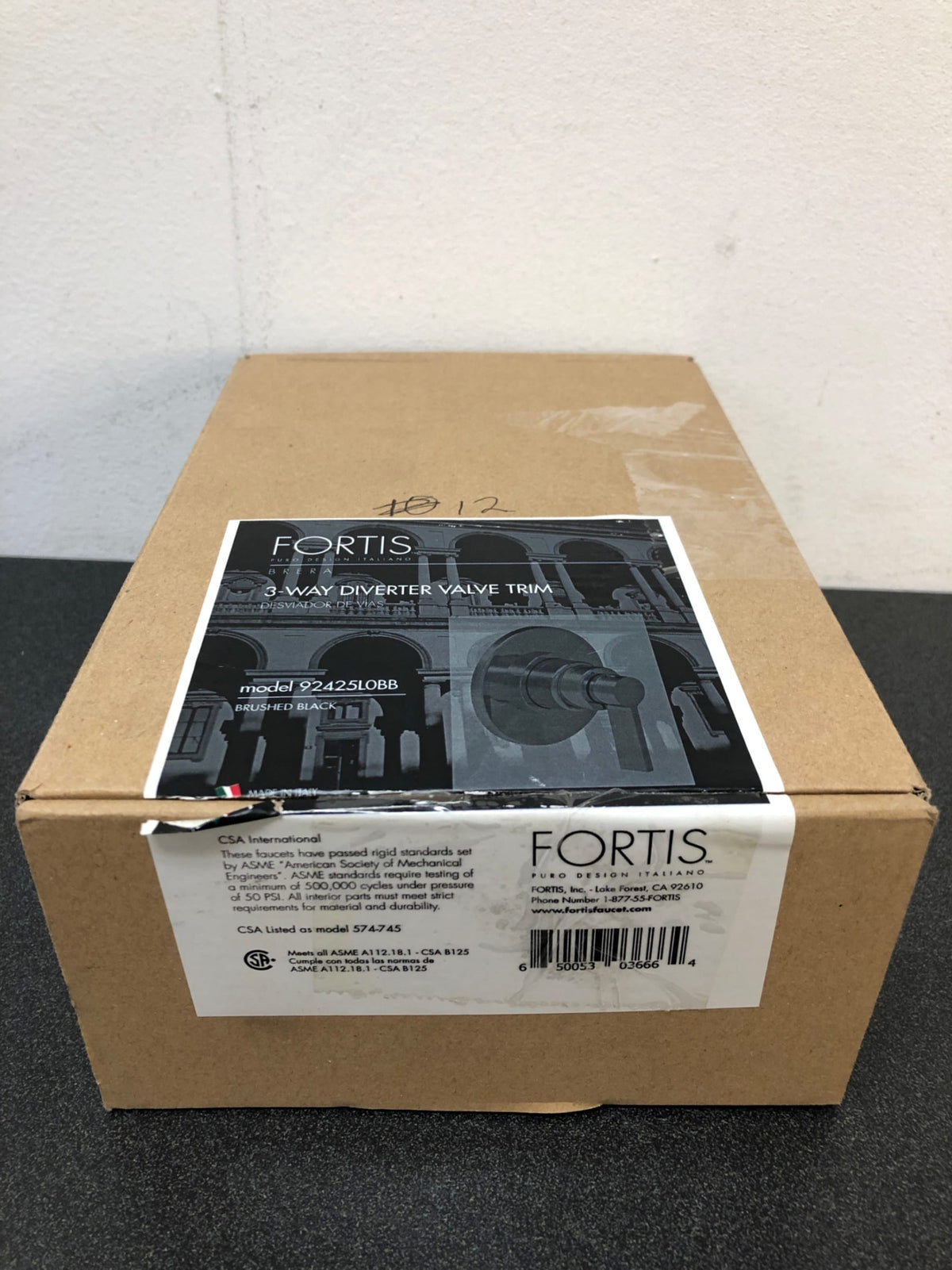 Fortis 92425L0BB Brera Single Handle 2 Function Diverter Valve Trim - Brushed Black