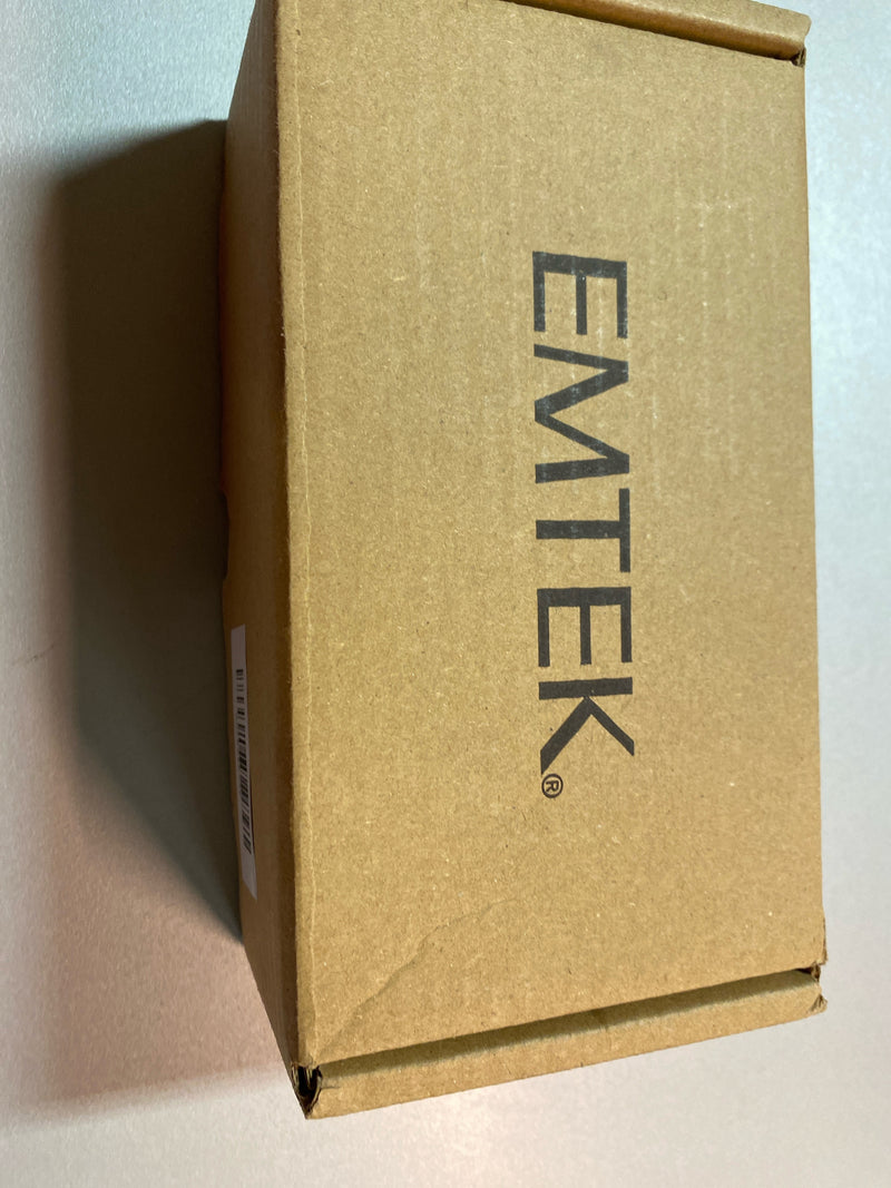 Emtek 820HTUS14 Hampton Glass Privacy Knobset with Brass Rosette - Polished Nickel