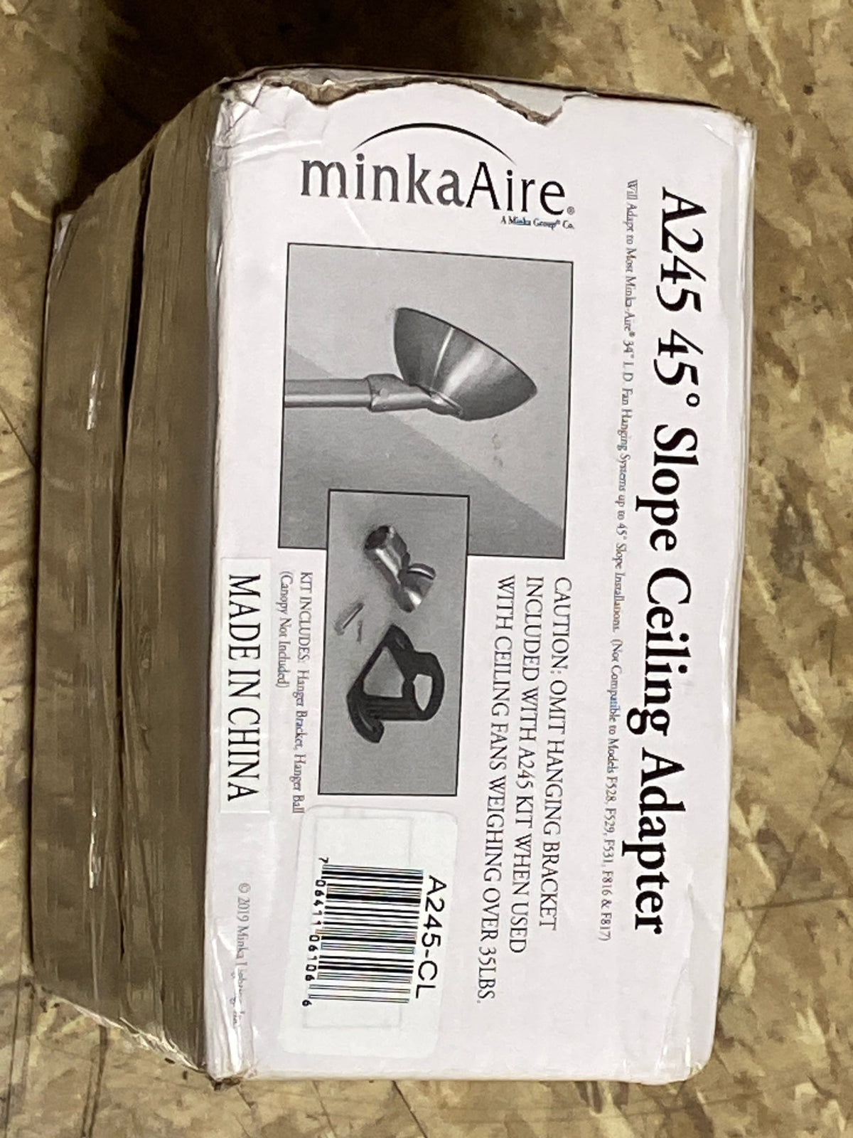 MinkaAire A245-CL Coal Black 45 Degree Sloped Ceiling Adapter