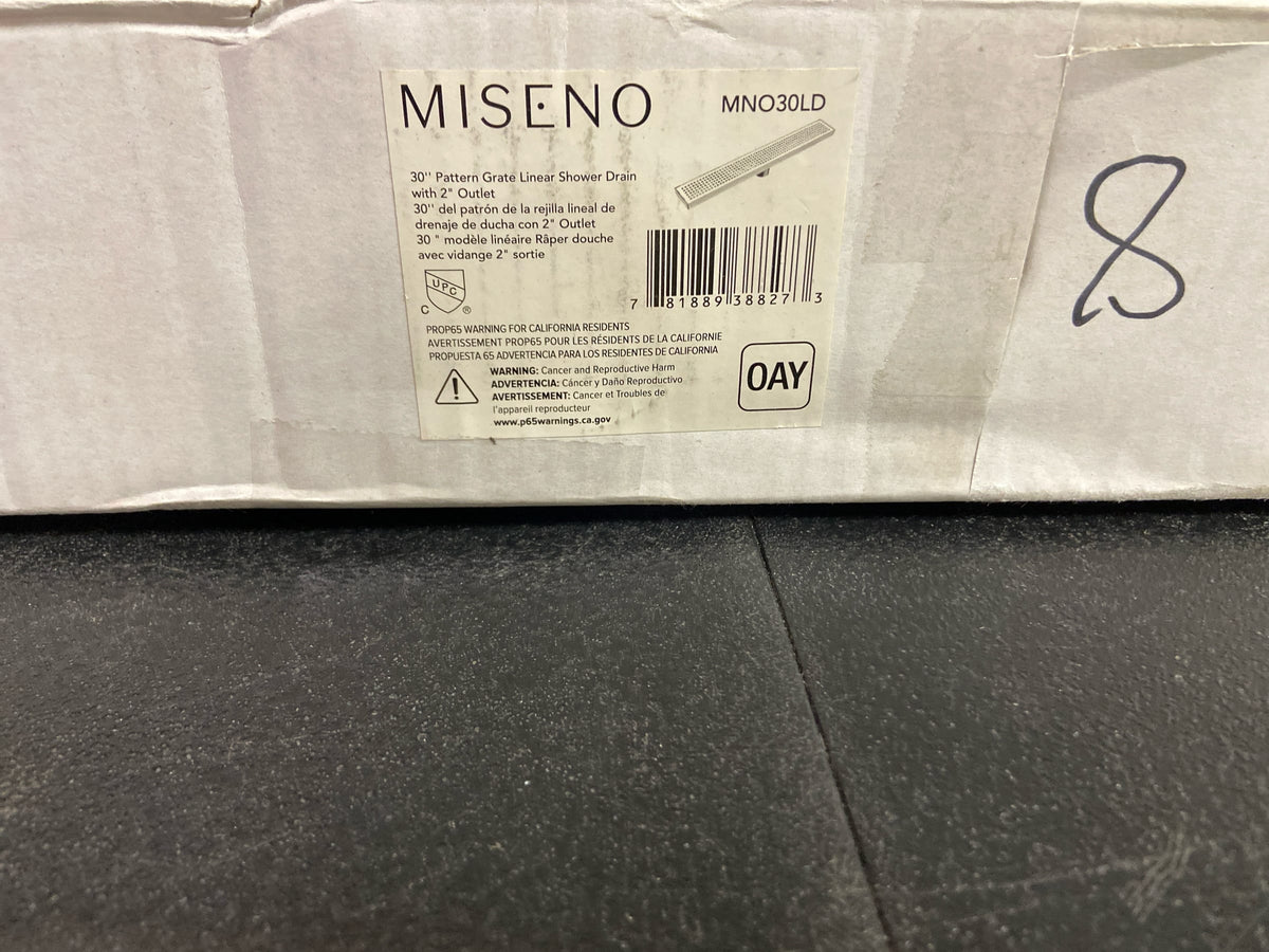 Miseno MNO30LD 30" Pattern Grate Linear Shower Drain - Stainless Steel