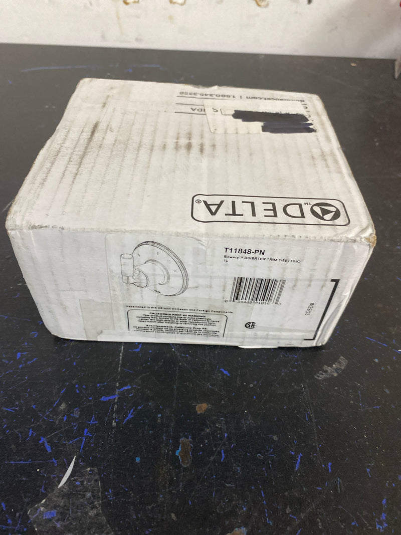 Delta T11848-PN Bowery Three Function Diverter Valve Trim Less Rough-In Valve - Two Independent Positions, One Shared Position - Brilliance Polished Nickel