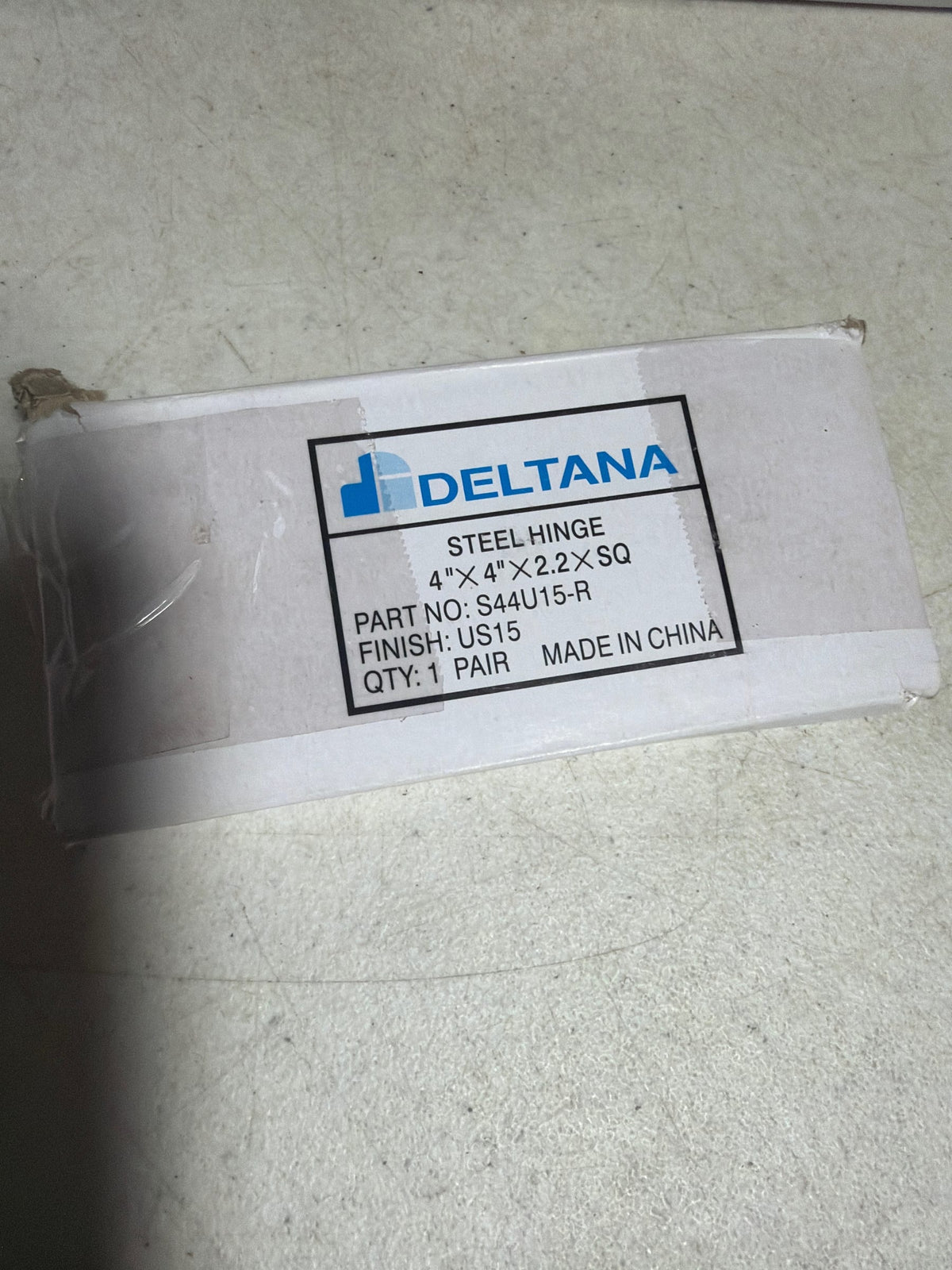Deltana S44U15-R Steel 4" x 4" Square Corner Plain Bearing Mortise Hinges - Zig Zag - Pair - Satin Nickel