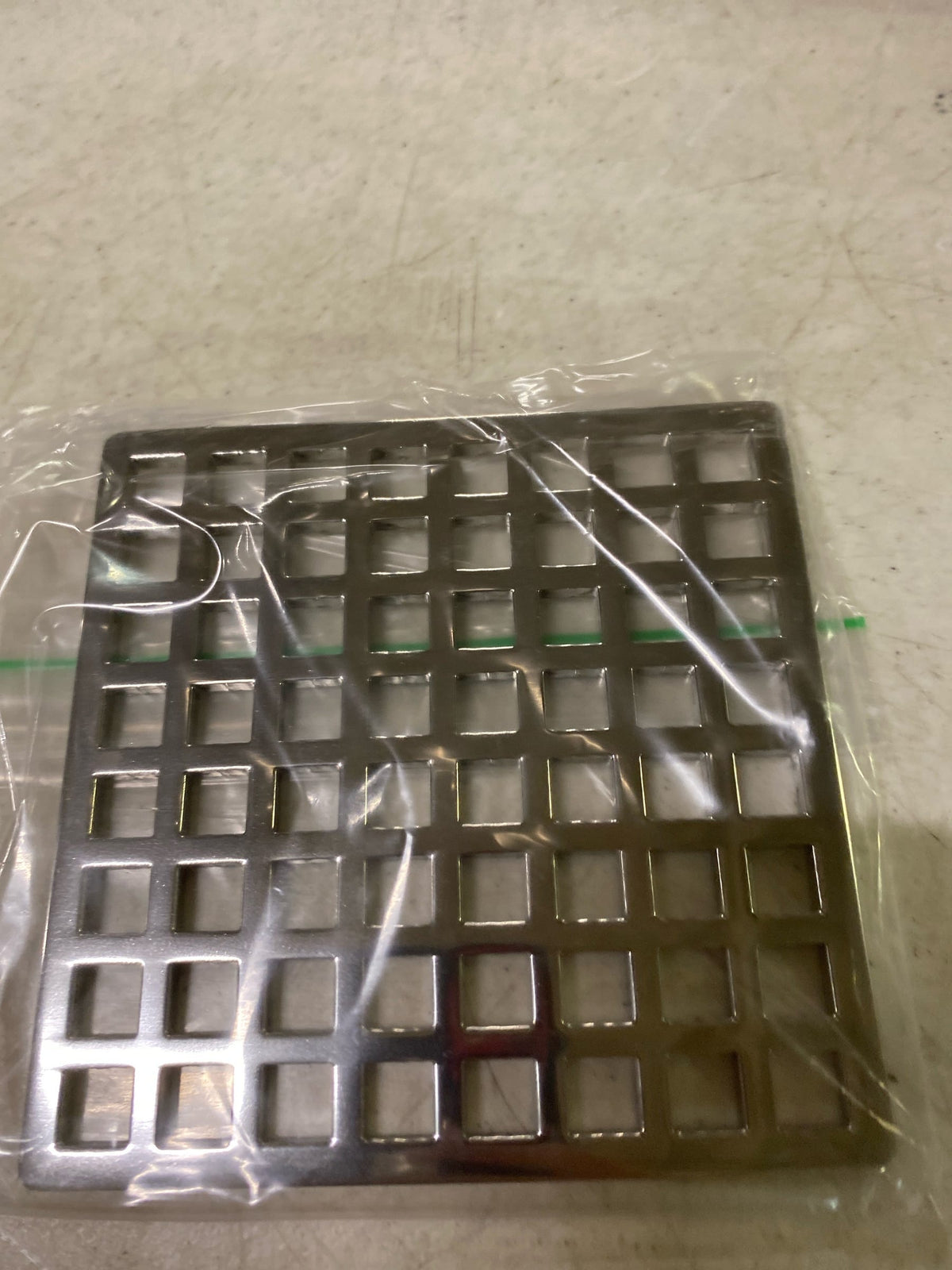 Infinity Drains QS 5 PS - 5” Decorative Top Plate - Squares Pattern for Q 5, QD 5, QDB 5 in polished stainless