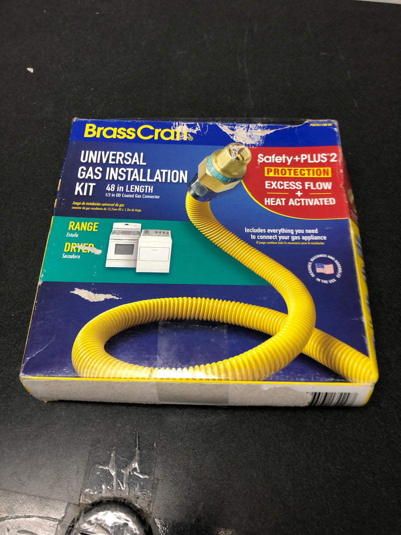 Brasscraft PSCTE1106 K5 Safety+PLUS2 (1/2 in. O.D.) Gas Dryer and Range Installation Kit w/ Thermal Excess Flow Valve (60,500 BTU)