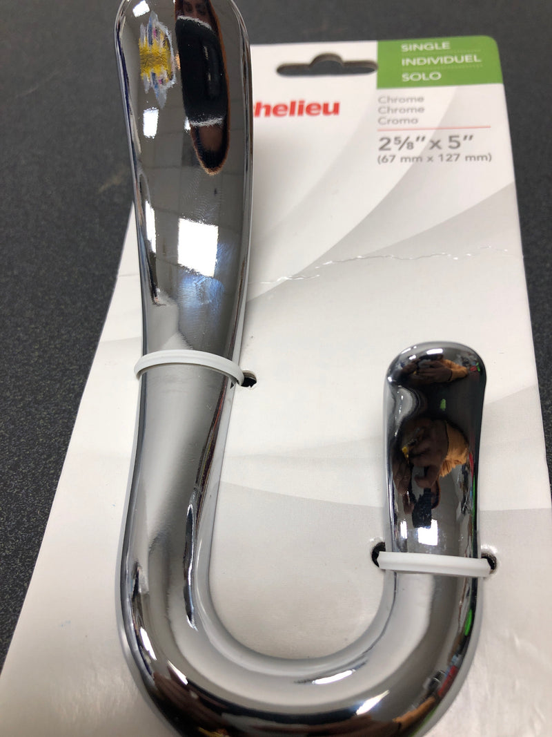 Richelieu RH1813011140 5-1/16 Inch Single Metal Coat Hook - Chrome