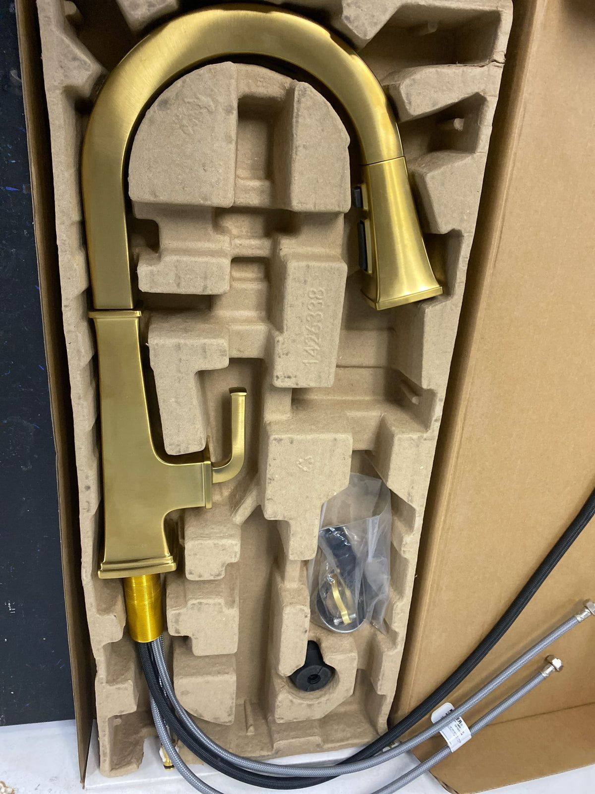 KOHLER 23830-2MB RIff Single-Handle, Kitchen Sink Faucet with Pull-Down Sprayer, Vibrant Brushed Moderne Brass