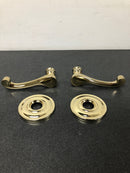 Baldwin 5445V003FD 5445V Non-Turning Two-Sided Dummy Door Lever Set with 5048 Rose from the Estate Collection - Lifetime Polished Brass