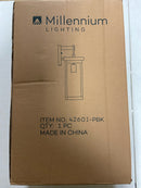 ML Lighting | Barkeley Collection | 42601-PBK | 16" Modern One Bulb Outdoor Steel Small Wall Sconce | Anti-Rust Powder Coat Black with Clear Glass Shade | Exterior Ambient Light for Safety