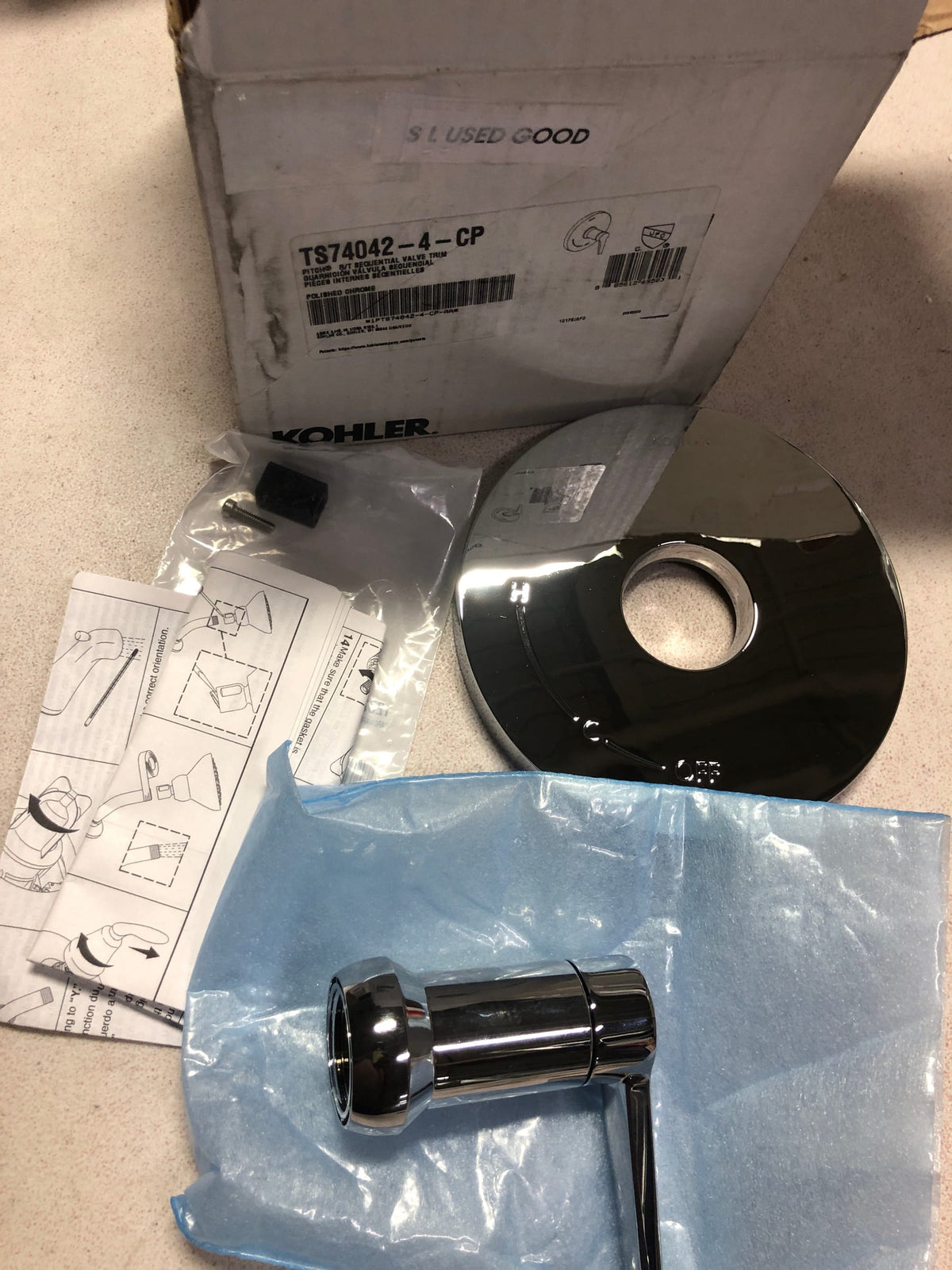 Kohler K-TS74042-4-CP Hint Function Pressure Balanced Valve Trim Only with Single Lever Handle - Less Rough In - Polished Chrome