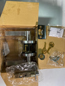 Kwikset Halifax Entry Door Handle with Lock and Key, Secure Round Keyed Reversible Lever Exterior, for Front Entrance and Bedrooms, Satin Chrome, Pick Resistant Smartkey Rekey Security and Microban