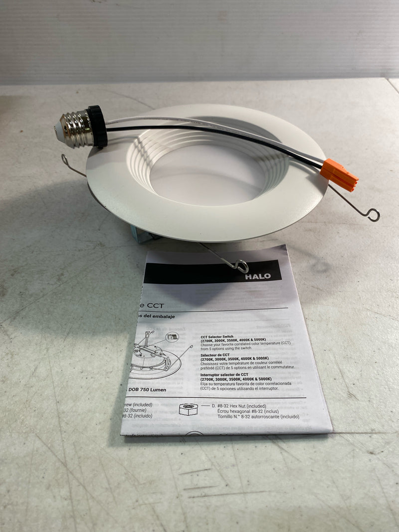 Halo LT56079FS1EWHR LT 5/6 in. LED Retrofit Module with Baffle Trim Selectable 5CCT 750-Lumens