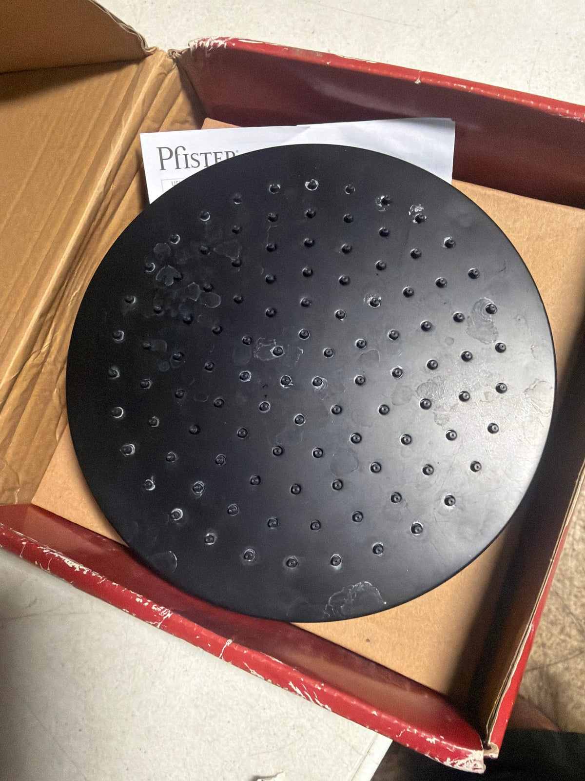 Pfister USH-01SHWB Modern Round 1.75 GPM Single Function Rain Shower Head - Matte Black