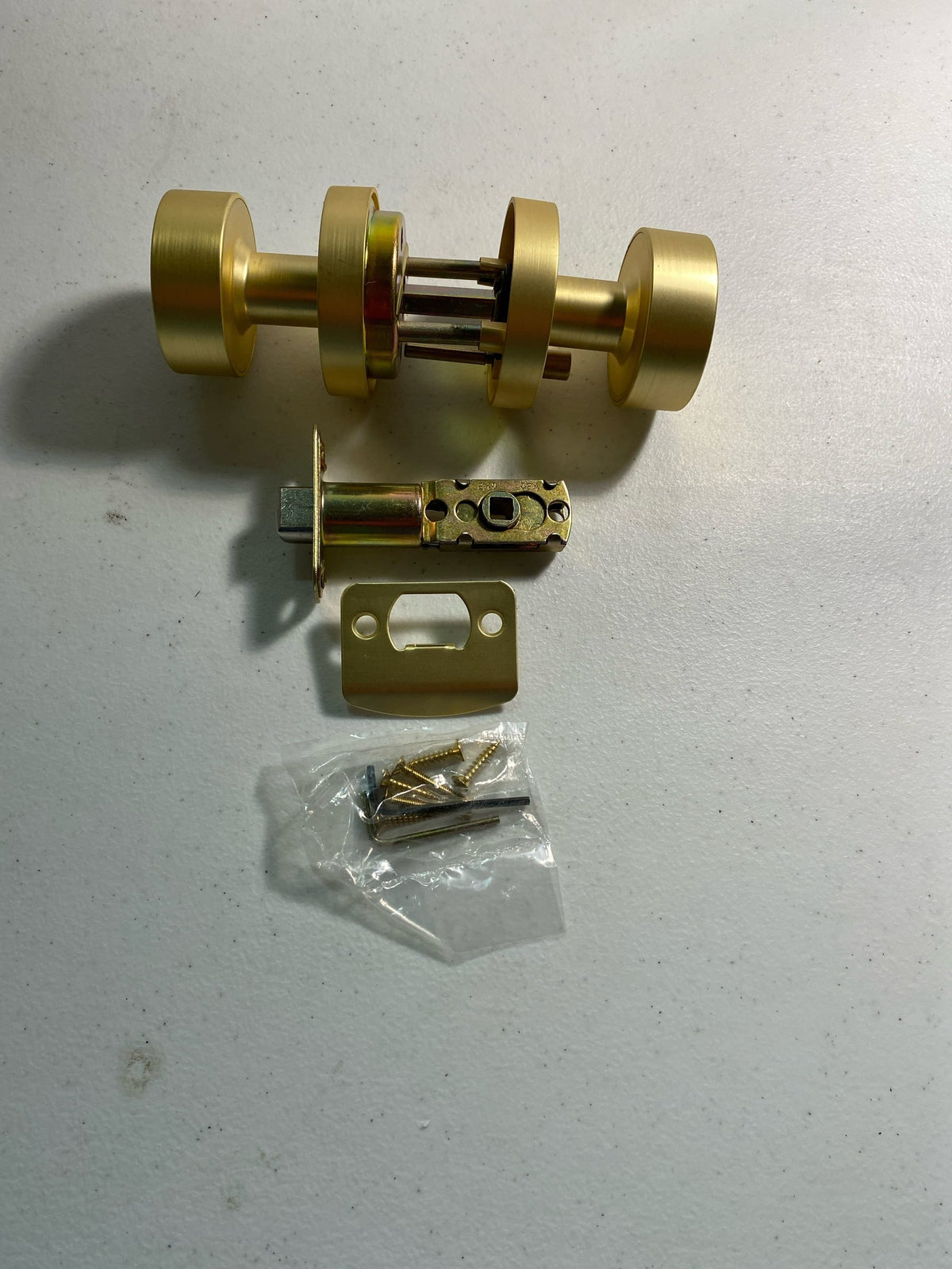 Sure-Loc ZH102-RD SB Zurich Privacy Door Knob Set with Round Rose - Satin Brass