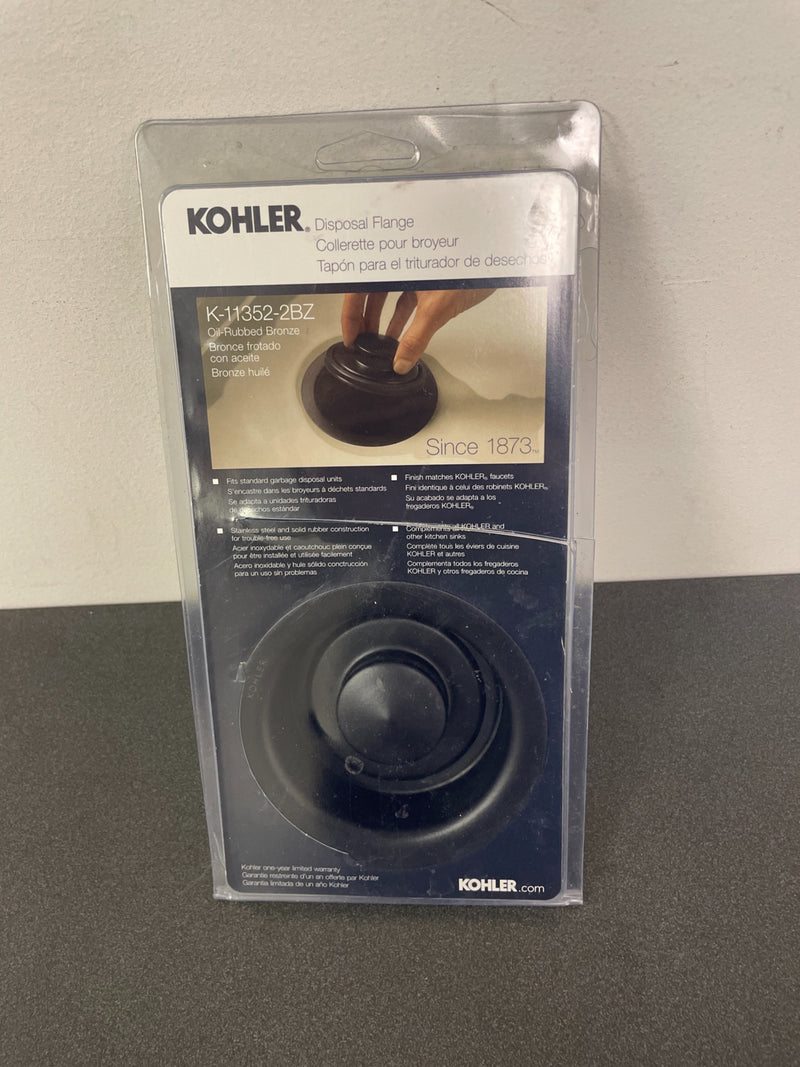 Kohler Solid Durable Disposal Flange and Stopper for Standard Garbage Disposals