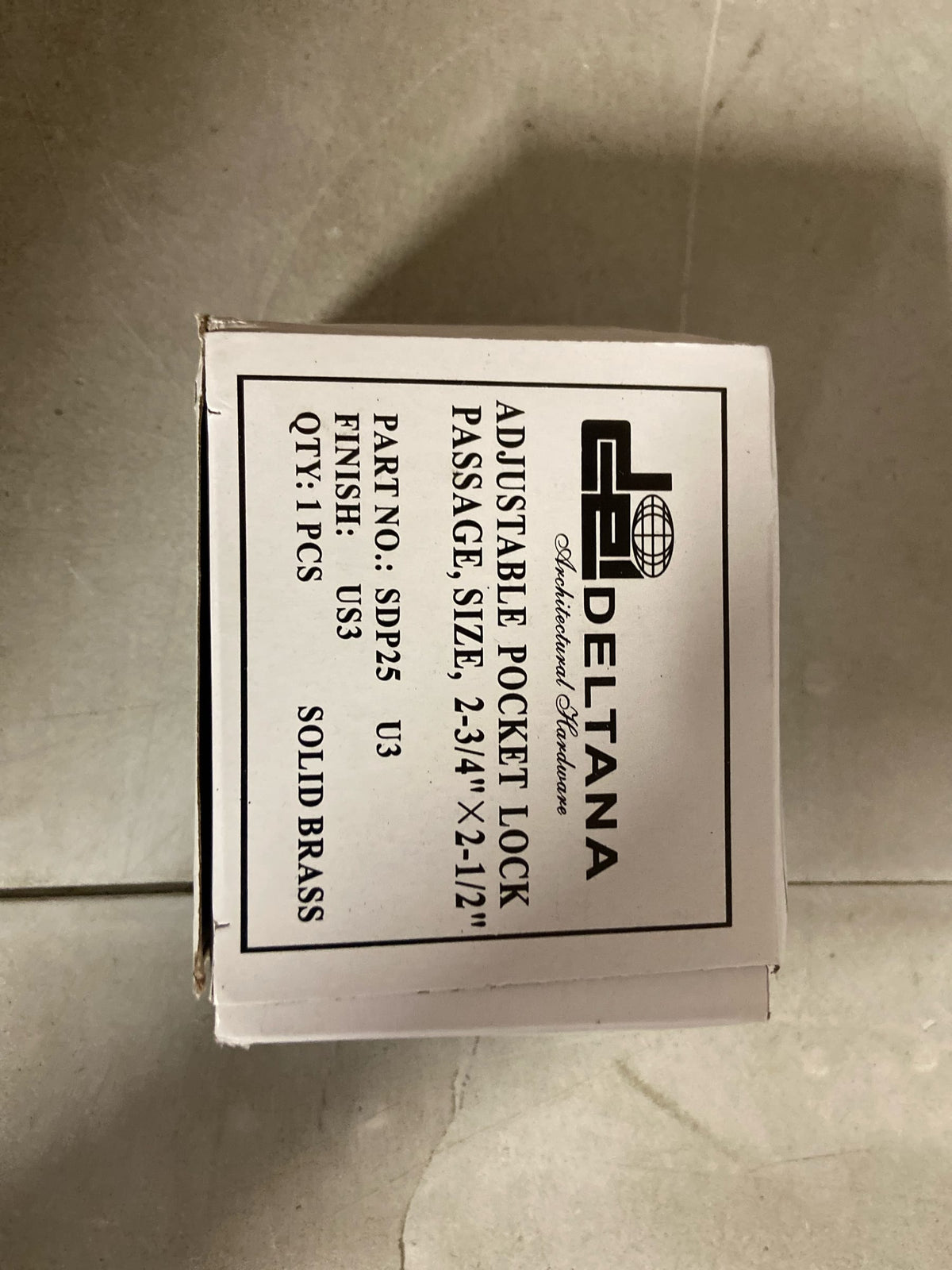 Deltana SDP25U3 Solid Brass Passage Pocket Door Lock| 2-1/2" x 2-3/4" - Polished Brass