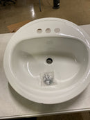 Proflo Pfs194r Getchell 19" Circular Enameled Steel Drop In Bathroom Sink - White
