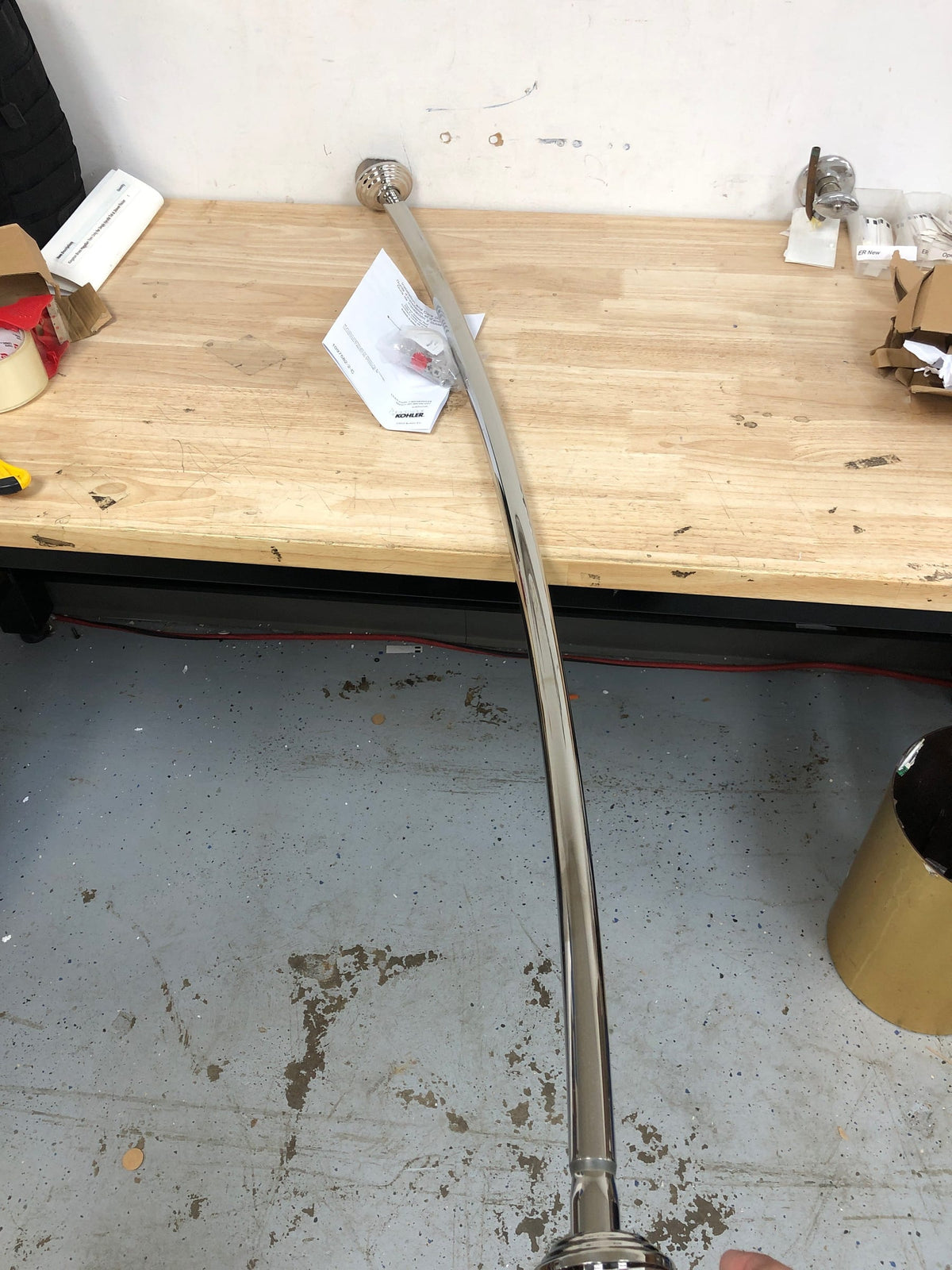 Kohler K-9349-S Expanse 60" - 72" Adjustable Curved Shower Rod with Traditional Design - Polished Stainless