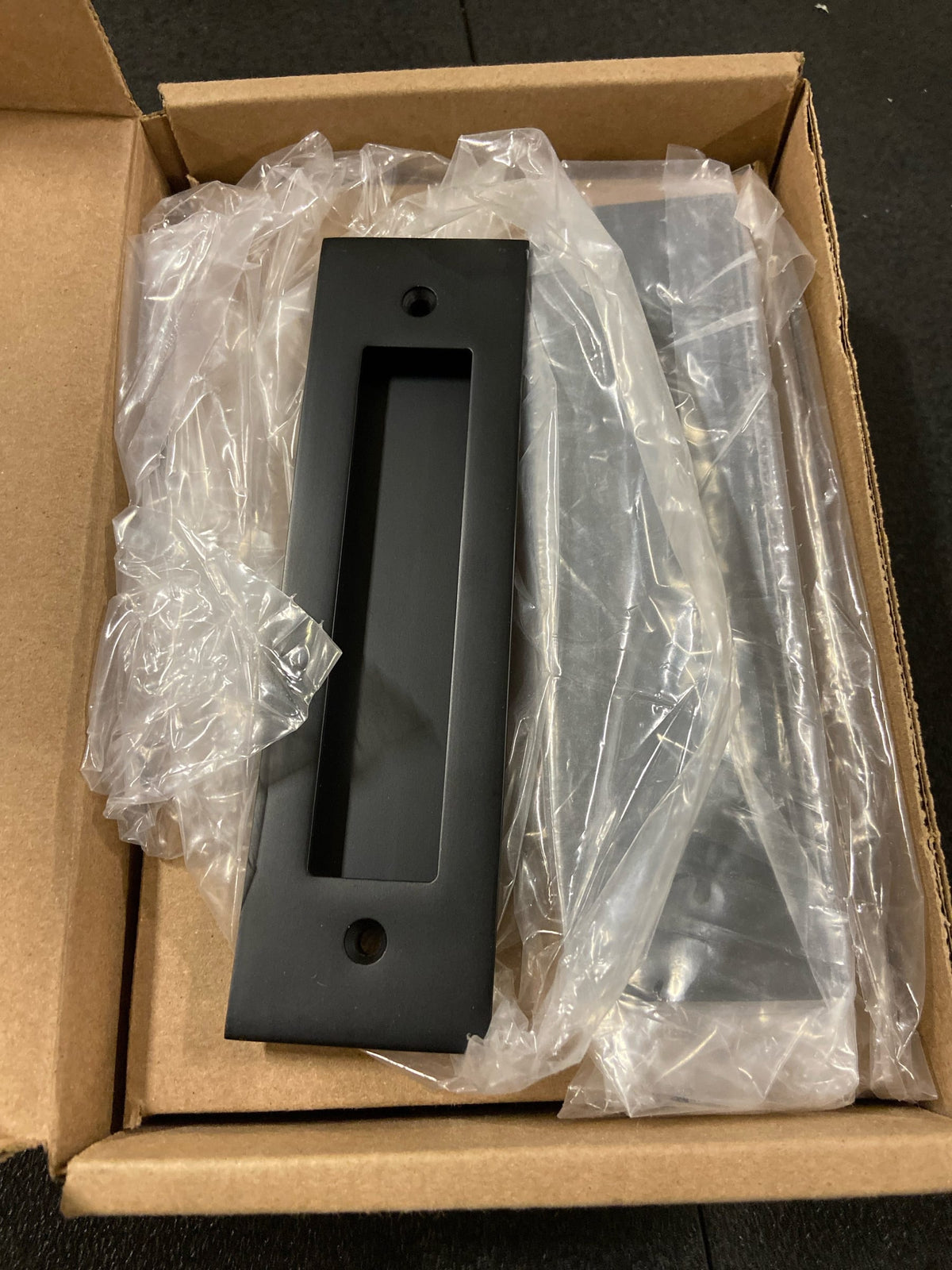 Emtek 2154US19134 Narrow Modern Rectangular 7-1/4 Inch Passage Mortise Pocket Door Pull for 1-3/4" Thick Doors - Flat Black