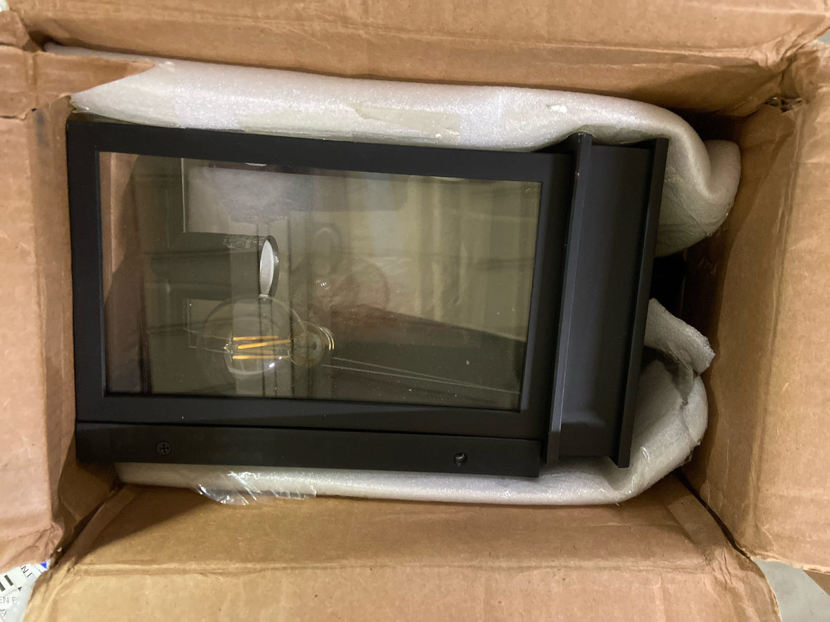 Lark 82060BK Cole 1-Light Black Outdoor Hardwired Wall Lantern Sconce