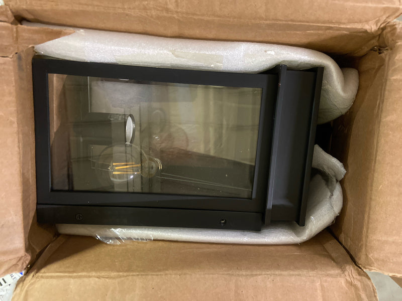 Lark 82060BK Cole 1-Light Black Outdoor Hardwired Wall Lantern Sconce